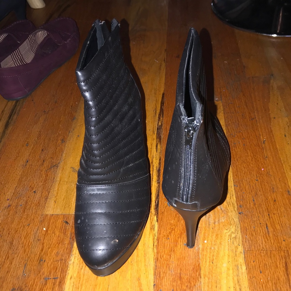 puffer ankle heel boots